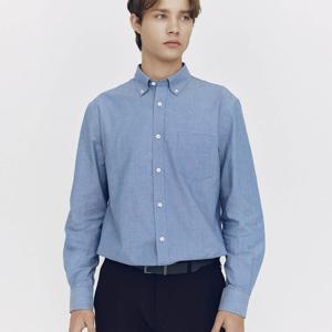[지오다노]남 샴브레이 셔츠 01045507 레귤러핏 블루 남방 045507