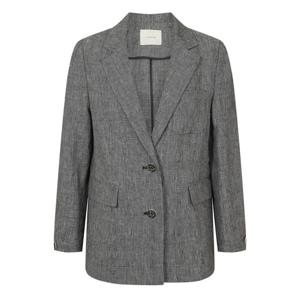 캐리스노트 린넨체크 테일러드 자켓 (CN3MJA401BK)