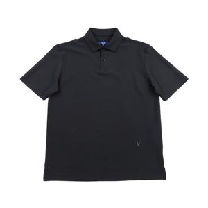 [예작(셔츠)]반소매 고 기능성 나일론 혼방 카라 티셔츠 YJFMCD454-BLKHNY