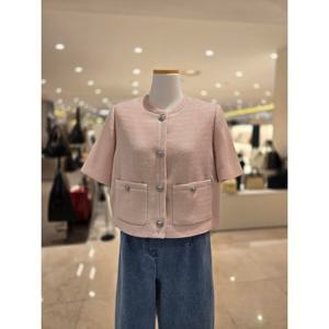 [에이비에프지]라운드넥 실버단추 반팔 트위드자켓 AGNA2HJ02D