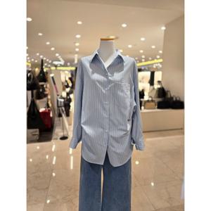 [에이비에프지]가오리핏 옆선셔링 카라넥 롱셔츠 AGNA5HB04G