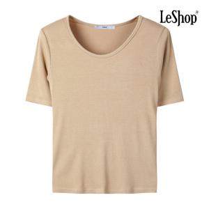 르샵  스쿱넥 골지 반팔 티셔츠 (BQ3TS032A)