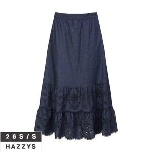 헤지스여성 HSSK6B303 데님라이크 아일렛 스커트