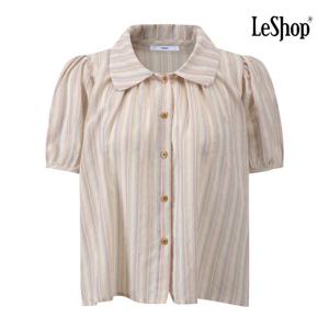 르샵  컬러풀 스트라이프 퍼프 블라우스 (BQ3BL024A)