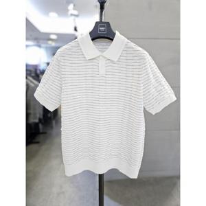 바쏘옴므 세이브존03 바쏘옴므 남자 봄 여름 민트 엠보싱 카라 반팔 니트 WSAFA2WT08A