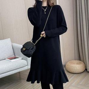 [주식회사 브이와이][JHM402R1_51IB]밑단 니트 원피스 심플 미니