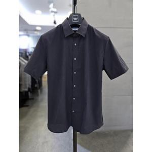 바쏘옴므 세이브존03 바쏘옴므 남자 차콜 셔츠 반팔 스판 남방 BSAFA2TT20A