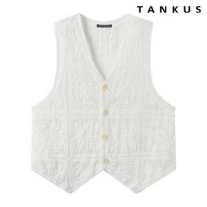 [탱커스]레이스 자수 버튼 브이넥 베스트 (TY2VT003L0)