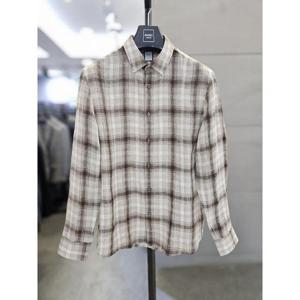 바쏘옴므 세이브존03 바쏘옴므 남자 린넨100 긴팔 체크 셔츠 WSAFA1TT32A