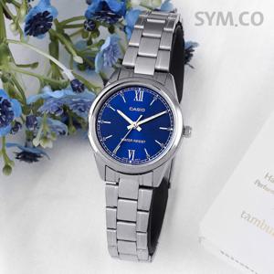 카시오 LTP-V005D-2B2 클래식 라운드 아날로그 정장 여자 메탈 시계 d3