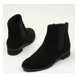 탠디 여성 716728 SA-101 스웨이드 베이직 플랫 첼시부츠 블랙 2.5cm