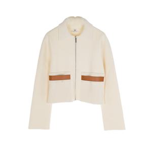 [엘러브] 새상품 에르메스 26SS 컴팩트 니트 포켓 자켓 36 블랑나뛰렐 6HA0338