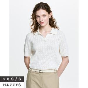 헤지스여성 HSSW6B303 강연 스카시조직 티카라 풀오버