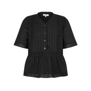 헤지스 여성 26SS 코튼 레이스믹스 블라우스 블랙 HSSH6B301BK