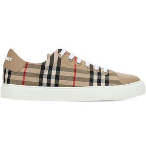 26 SS 버버리 빈티지 체크 모티프 캔버스 레더 스니커즈 아카이브 베이지 8038866