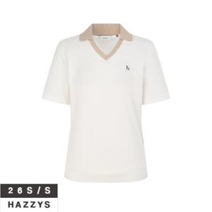 헤지스여성 HSTS6B903 브이넥 반팔 피케 티셔츠