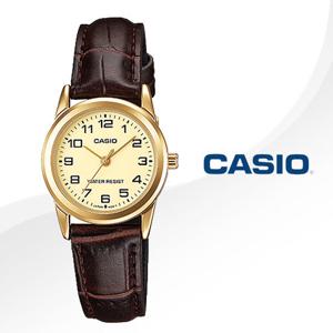 카시오(CASIO)여성시계(LTP-V001GL-9B/가죽 밴드)