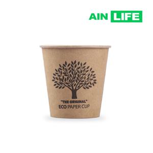 아인라이프 크라프트 일회용 종이컵 180ml 1000개 브라운 색상 인쇄 자판기 무형광 천연펄프