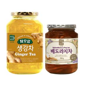 [녹차원] 환절기건강차세트 (생강차 1kg+배도라지차 550g)