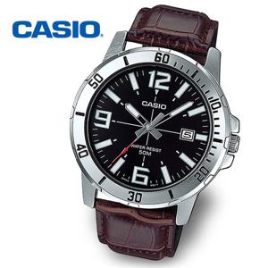 [정품] CASIO 카시오 흑새치 MTP-VD01L-1B 남성 야광 가죽시계