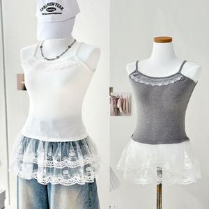 로맨틱 무드 레이스 레이어드 프릴 롱나시 이너