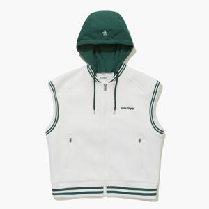 [먼싱웨어][37%OFF]여성 후드 탈부착 풀오픈 베스트 화이트(MQ122PKV31)