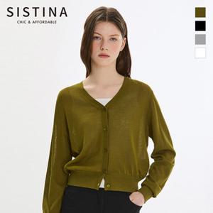 [SISTINA](77size) 시스루 브이넥 가디건_ASKCDP21530