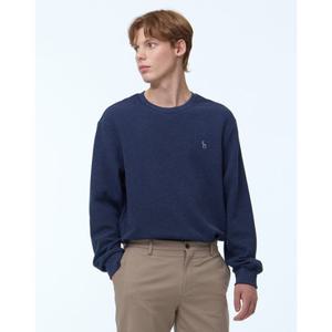 헤지스 남성 24FW 반값세일스테디셀러 네이비 단색 면 긴팔티셔츠 WHTS4D361N3