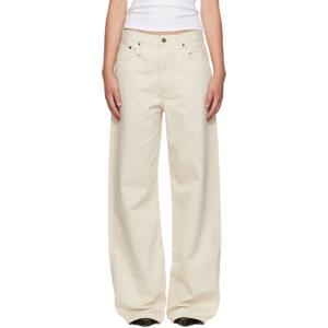 26 SS R13 여성 오프 화이트 다르시 루즈 데님 진 252021F069028