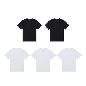(포에버21) 올데이 고밀도 코튼 언더 반팔티셔츠 5종 세트(화이트3+블랙2)