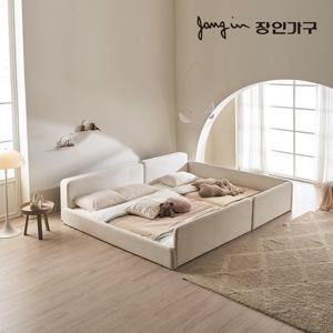 하랑 E0 패브릭 볼드헤드 패밀리침대 SS+SS 가드형 프레임