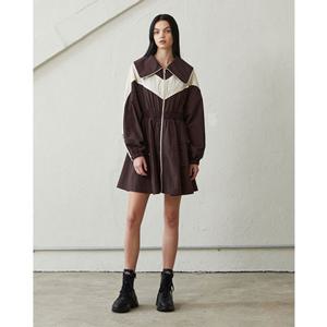 [에고이스트] EP3WO864 배색 포인트 빅카라 미니 원피스 (23년 가을)