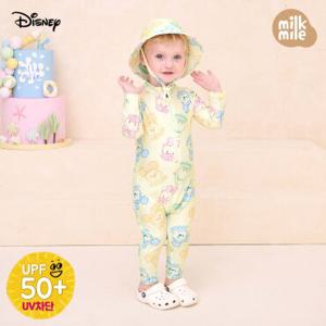 [밀크마일] [디즈니]베이비 미키와 친구들 몽글몽글래쉬가드스윔수트(플랩캡세트)