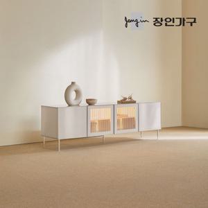 장인가구 무와 E0등급 하이그로시 LED 조명 1800 높은 거실장 티비다이