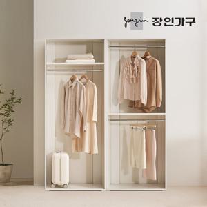 장인가구 올리세 E0 드레스룸 시스템 옷장 세트 1600 A (800 2단행거+긴옷행거)