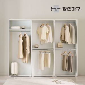 장인가구 클래드 2400 드레스룸 옷장 세트 (800 1단, 800 2단, 800 2단 행거)