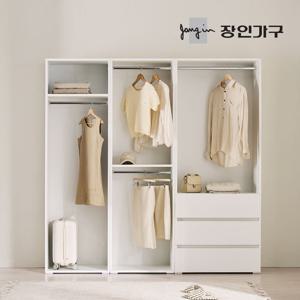 장인가구 클래드 2000 드레스룸 옷장 세트 (600 1단, 600 2단, 800 3단서랍 행거)