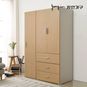 장인가구 블리스 1200 옷장세트 (800 3단서랍 행거+400 행거)