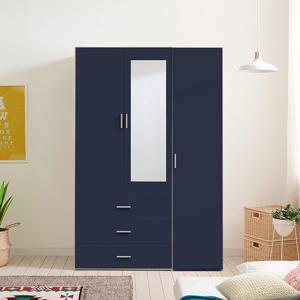 장인가구 봉쥬르 1200 3단서랍 거울옷장세트