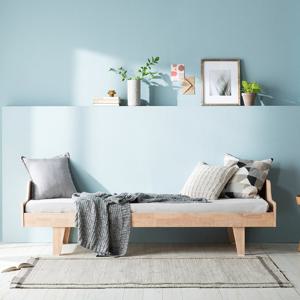 스칸디 원목 1인용침대 싱글침대_밸런스형_100T메모리폼매트포함