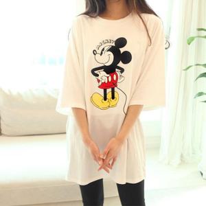 [보리맘]여름 반팔 믹키 수유티 코튼 수유복 숨김 수유구 모유수유옷 ID038