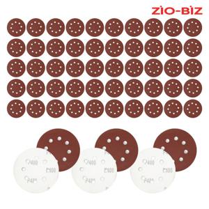 원형사포 400방 50장 세트 5인치/전동드릴 8홀 벨크로 샌딩패드