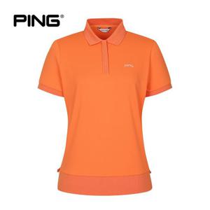 [PING] 여성 시보리 포인트 카라 반팔 티셔츠