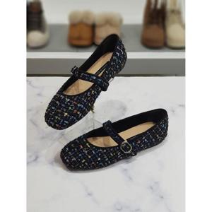 한슈 세이브존03 샤니 트위드 플랫 단화 1cm HS247002la