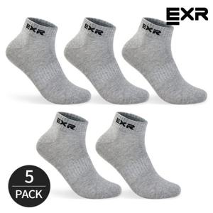 EXR 남성 심플 스탠다드 발목양말 5P_GY