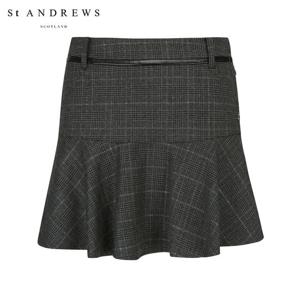 [세인트앤드류스] 여성 레더 배색 훌 큐롯 스커트