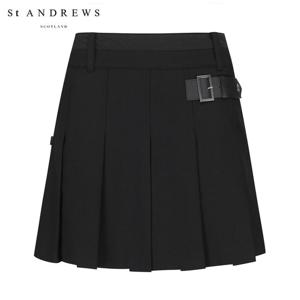 [세인트앤드류스] 여성 레더 버클 포인트 플리츠 큐롯 스커트