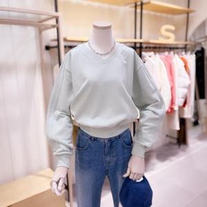 [시에로]  SK1TSF251_V넥 크랍기장 맨투맨