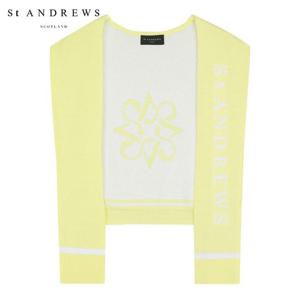 [세인트앤드류스] 여성 배색 심볼 가디건 숄