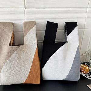 [라일리] Rly 미니 에코백 천가방 삼색 손목 니트 가방 작은 보조